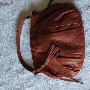 Aimee Kestenberg Leather/Suede Hobo Bag Tuscan Orange